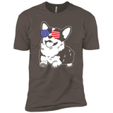 Corgi America Flag Sunglasses Premium T-Shirts
