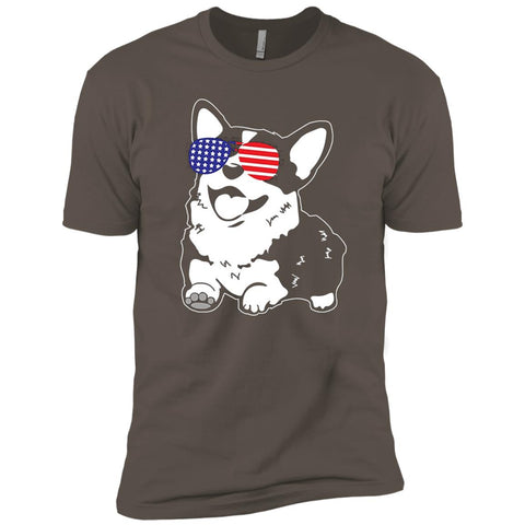 Corgi America Flag Sunglasses Premium T-Shirts