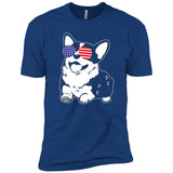 Corgi America Flag Sunglasses Premium T-Shirts