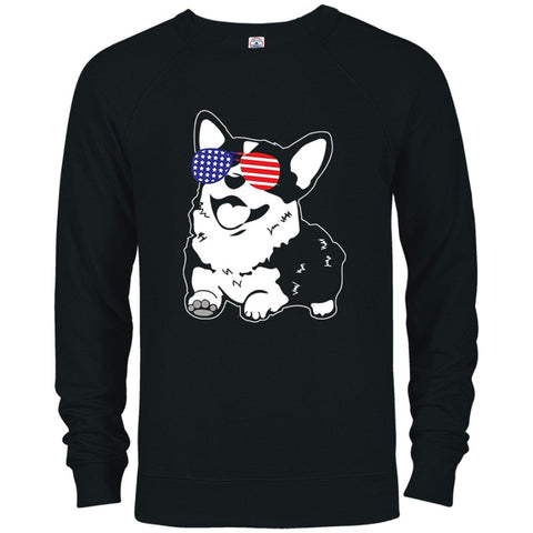 Corgi America Flag Sunglasses Swearshirts