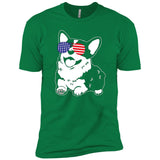 Corgi America Flag Sunglasses Premium T-Shirts
