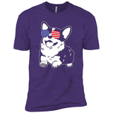 Corgi America Flag Sunglasses Premium T-Shirts