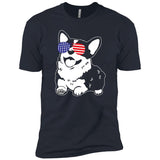 Corgi America Flag Sunglasses Premium T-Shirts
